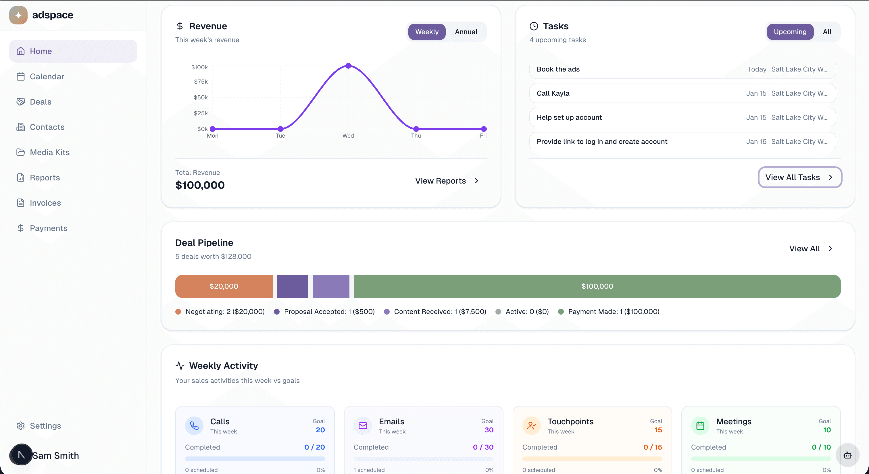 AdSpace CRM Dashboard